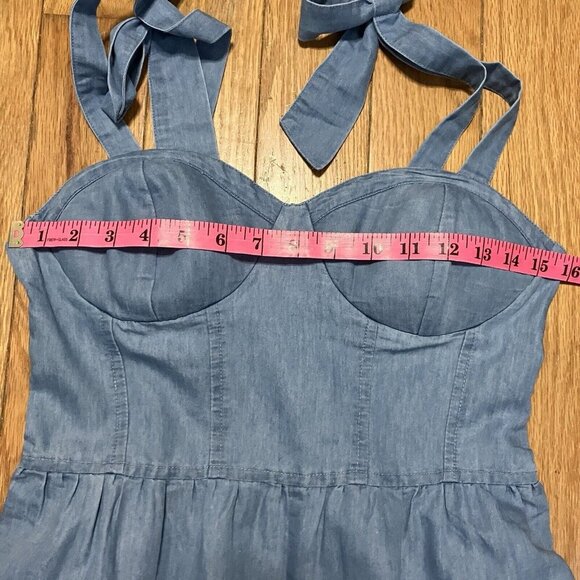 Band of the Free Jumpsuit Womens Small Blue Sweetheart Neckline Wide Leg Blue - Picture 7 of 12